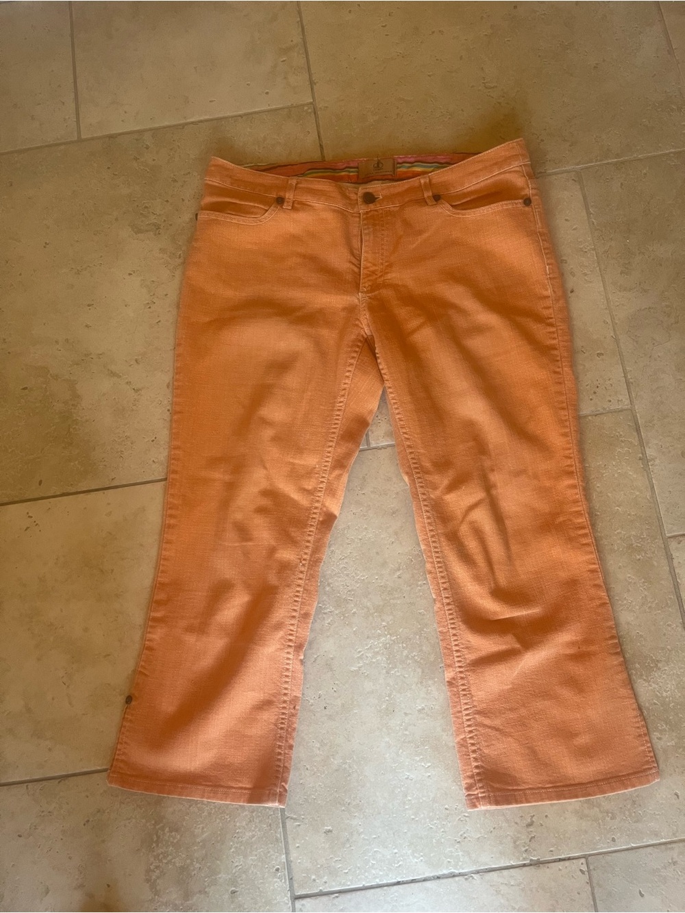Dana Buchman Coral-Orange Cropped Jeans